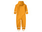 Une combinaison de pluie jaune à capuche pour enfants.