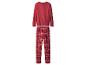 Ensemble de pyjama rouge avec haut à manches longues et pantalon à motifs