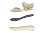 Sandales beiges avec une semelle noire et une semelle intérieure Footflexx.