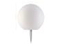 Lampe de jardin ronde blanche avec piquet, 30 cm de diamètre et 28 cm de haut.