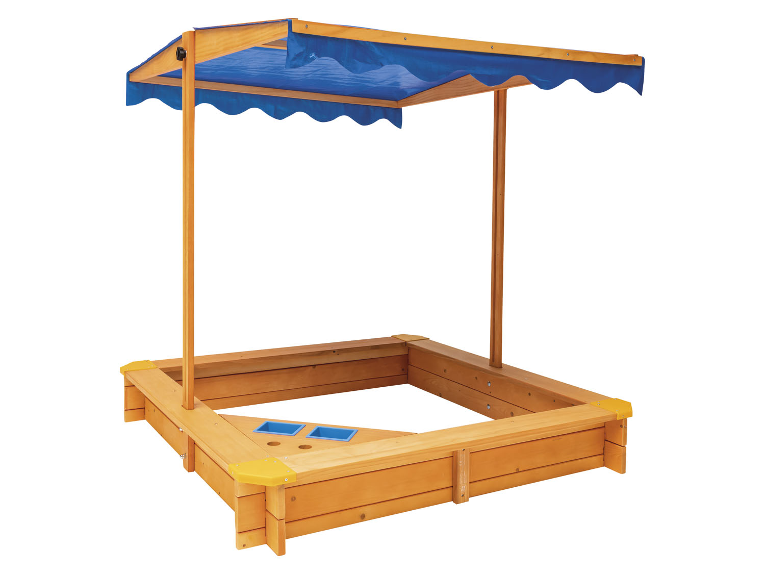Playtive Bac à sable avec toit, en bois, 118 x 118 x 118 cm