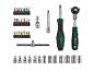 Un ensemble d'outils Parkside comprenant des tournevis, des embouts, des douilles et une clé à cliquet.