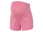 Short de grossesse rose avec taille élastique.