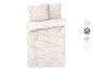 Housse de couette beige avec un motif abstrait blanc
