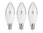 Trois ampoules LED blanches avec culot E14.