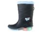 Bottes de pluie noires avec lumières et imprimé d'éléphant.
