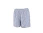 Short de pyjama rayé bleu et blanc avec taille élastique.