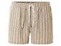 Shorts rayés beige à cordon.