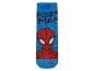 Chaussette bleue Spider-Man avec le texte « SPIDER-MAN » et le visage de Spider-Man.