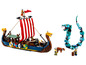 LEGO navire viking avec dragon et figurines