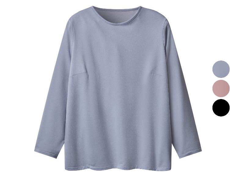 T-shirt à manches longues de couleur bleu-gris avec trois options de couleur.