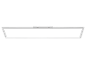 Plafonnier LED long et rectangulaire au design moderne.
