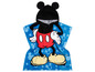 Une robe de bain bleue à capuche avec Mickey Mouse
