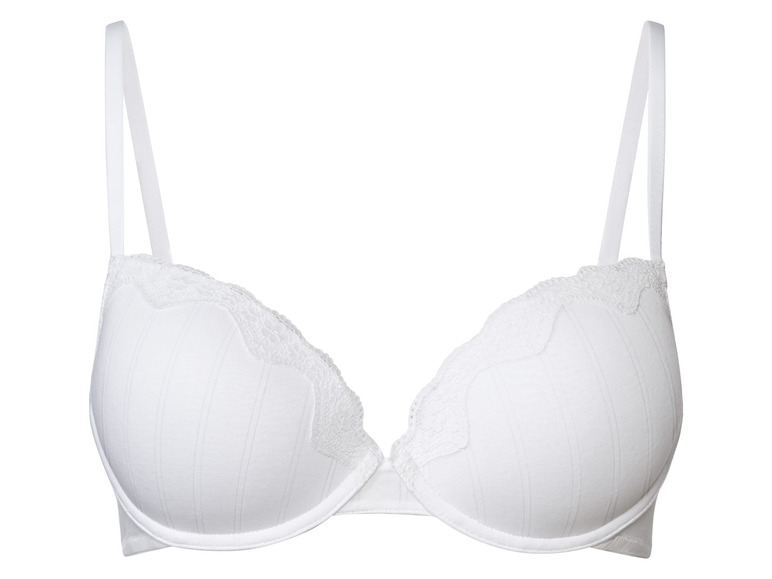 Soutien-gorge blanc avec bordures en dentelle.