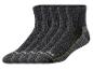 Quatre paires de chaussettes gris foncé avec côtes et détails verts.