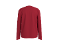 Dos d'un t-shirt rouge à manches longues sur fond noir