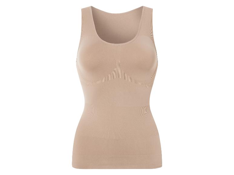 Un débardeur beige sans couture pour femme.