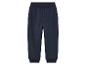 Pantalon de survêtement bleu marine avec ceinture élastique.