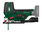 Une scie sauteuse Parkside X20V Team verte avec une lame de scie.