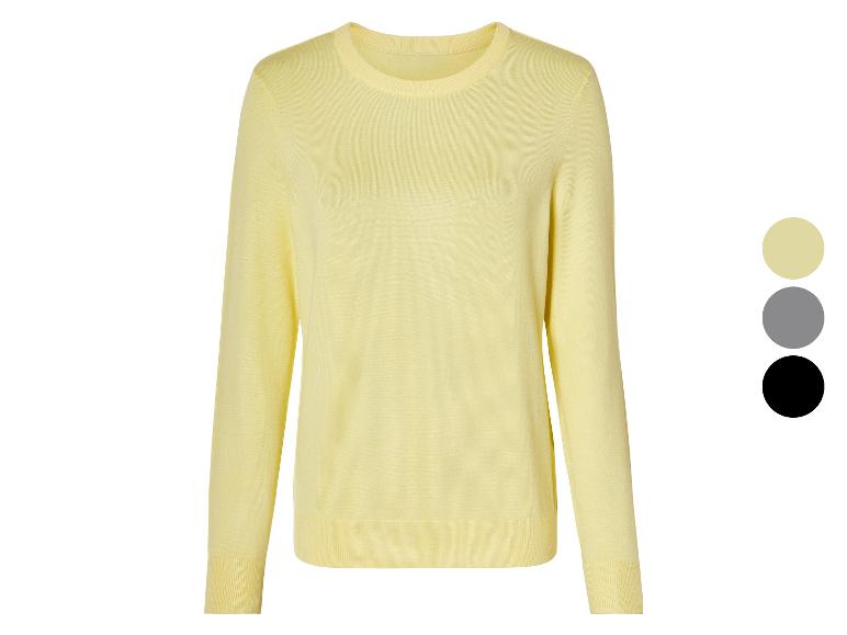 Pull en cachemire jaune pâle, disponible aussi en beige, gris et noir.