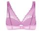 Soutien-gorge violet avec dentelle.