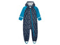 Une combinaison de pluie bleue à motifs marins pour enfant.
