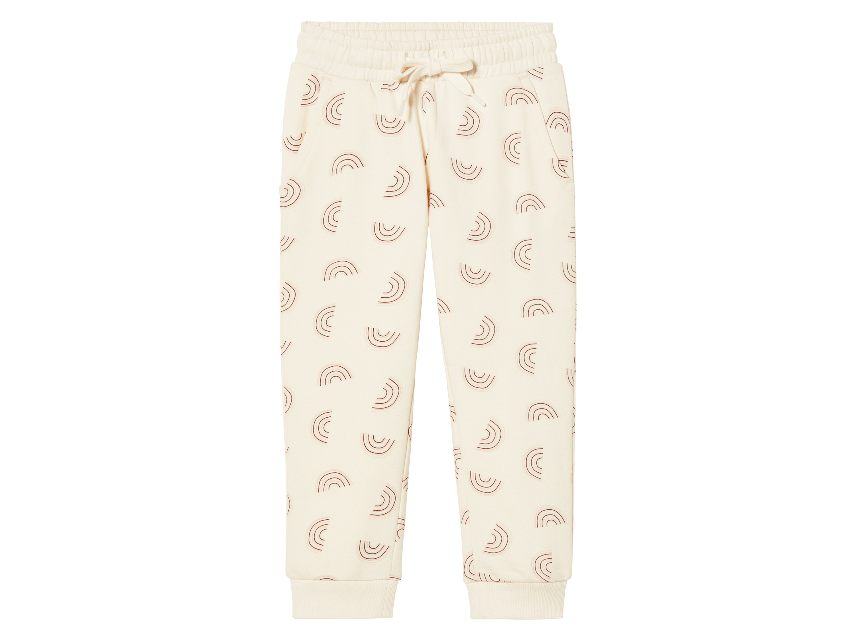 lupilu® Pantalon molletonné petite fille (imprimé/blanc, 2-4 ans)