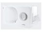 Trancheuse SilverCrest blanche avec accessoires transparents.