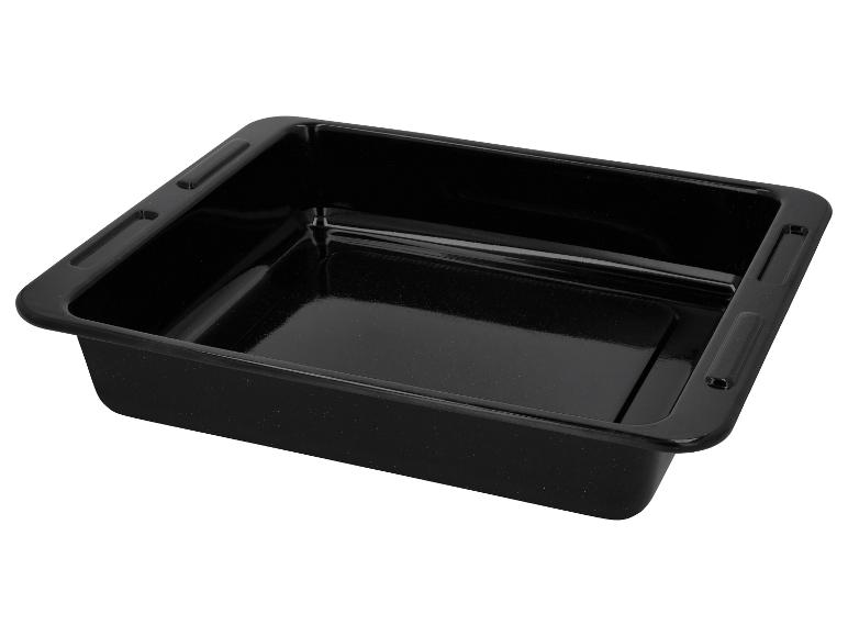 Plat de cuisson rectangulaire noir avec poignées