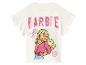 T-shirt blanc Barbie avec manches à volants et imprimé Barbie pailleté