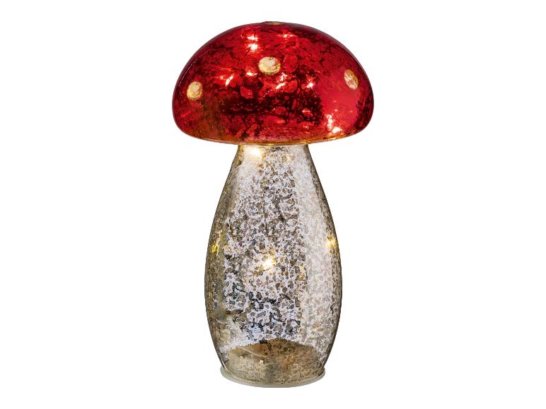 Lampe champignon en verre avec lumières LED.