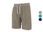 Shorts de survêtement beige avec cordon de serrage blanc, avec options de couleur bleue et noire.