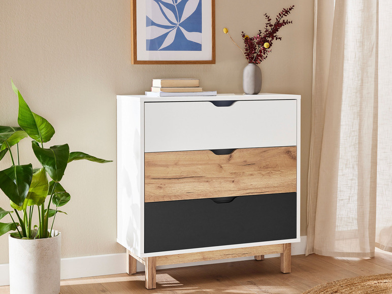 Aller en mode plein écran : LIVARNO home Commode avec 3 tiroirs, 80 x 35 x 85 cm - Image 2