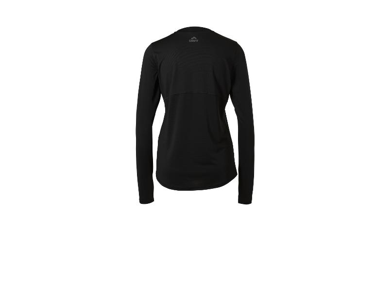 Haut de sport noir à manches longues pour femme, vue de dos