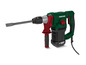 Un marteau perforateur électrique Parkside vert avec un burin.