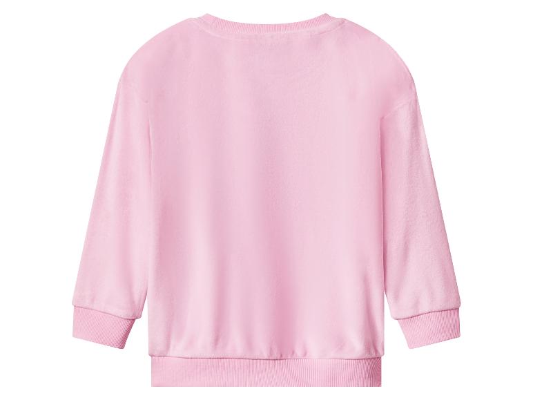 Sweat-shirt rose à manches longues pour enfant, vue de dos.