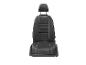 Un siège de voiture noir avec un appui-tête.
