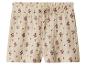 Shorts en mousseline beige à motif floral.