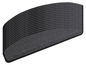 Une pile de tapis noirs et gris