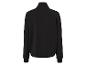 Un sweat-shirt noir à manches longues et à col montant.
