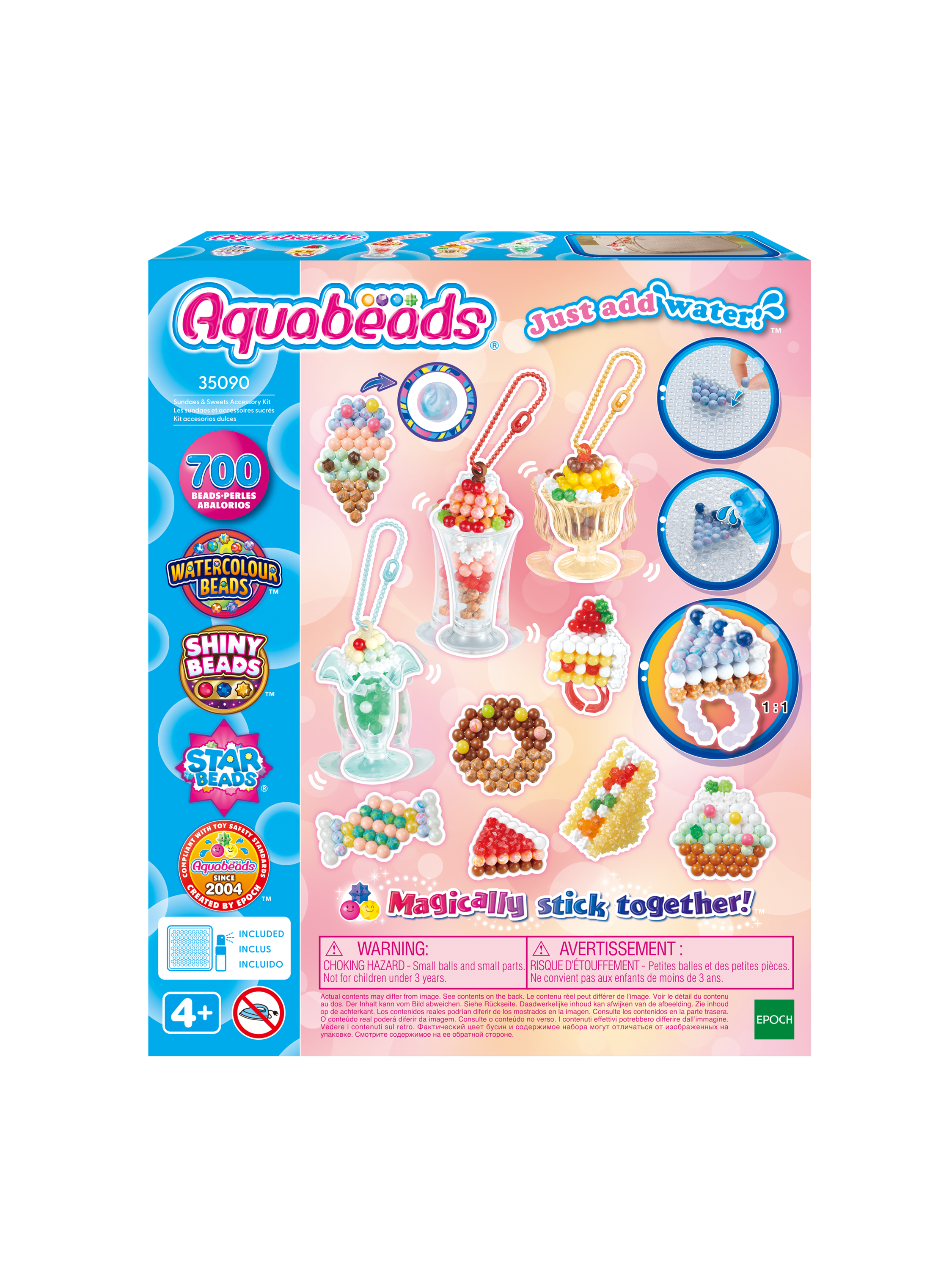 AQUABEADS Kit de bricolage pendentifs bonbons, activable à l'eau