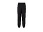 Pantalon de survêtement noir avec taille élastique et chevilles resserrées.