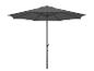 Un parasol gris avec un mât en métal.