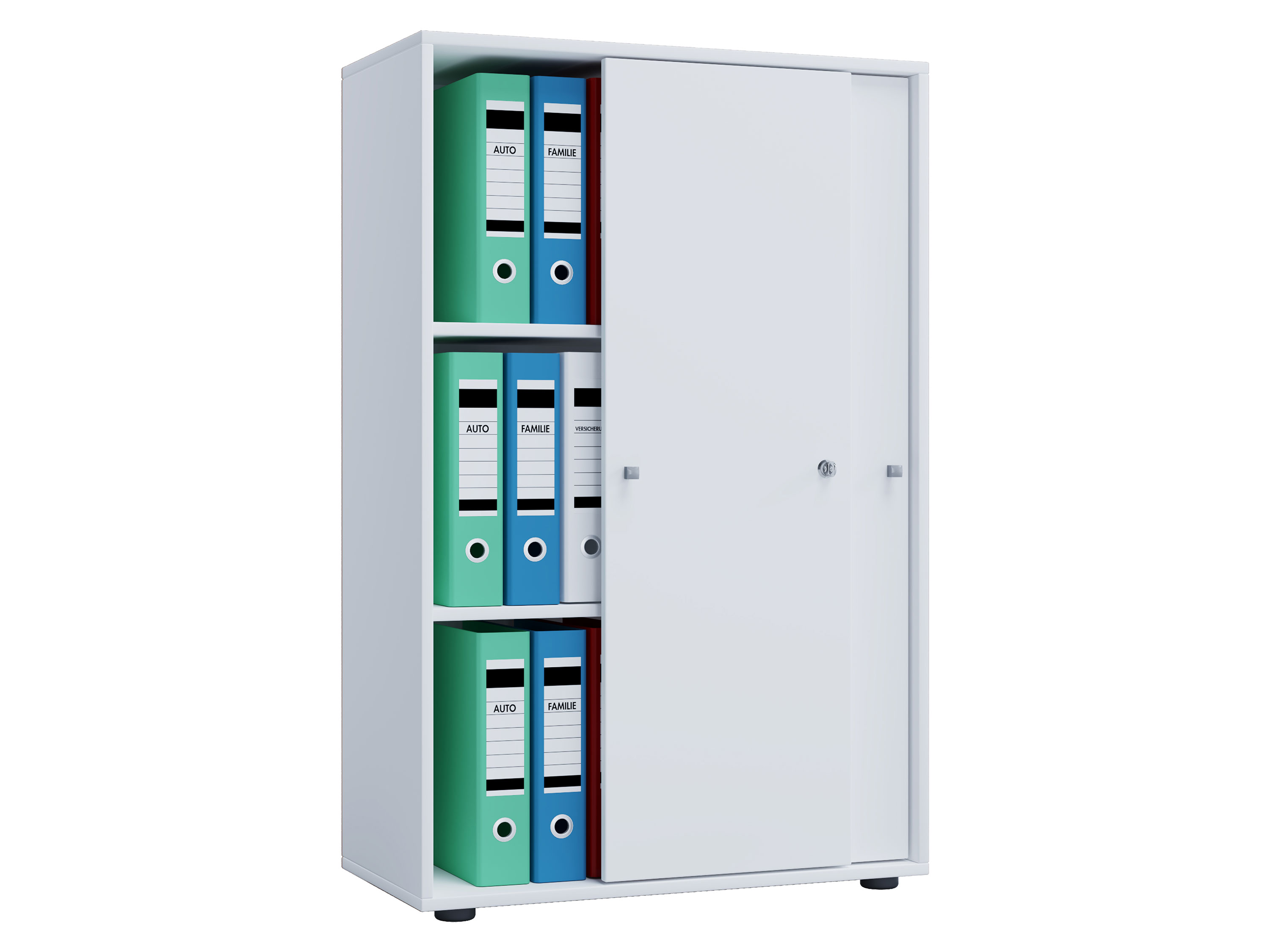 Armoire de bureau Lona (portes coulissantes, XL, blanc)