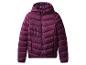Veste rembourrée violette à capuche.
