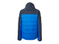 Veste matelassée homme bleue et gris foncé avec capuche, vue de dos.
