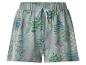 Shorts en coton pour femme avec imprimé floral et cordon bleu clair.