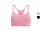 Soutien-gorge de sport Reebok rose avec bretelles ajustables et logo.