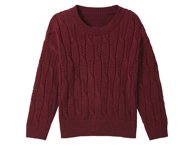 Pull bordeaux en tricot torsadé