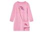 Robe rose à manches longues avec un motif de licorne arc-en-ciel.